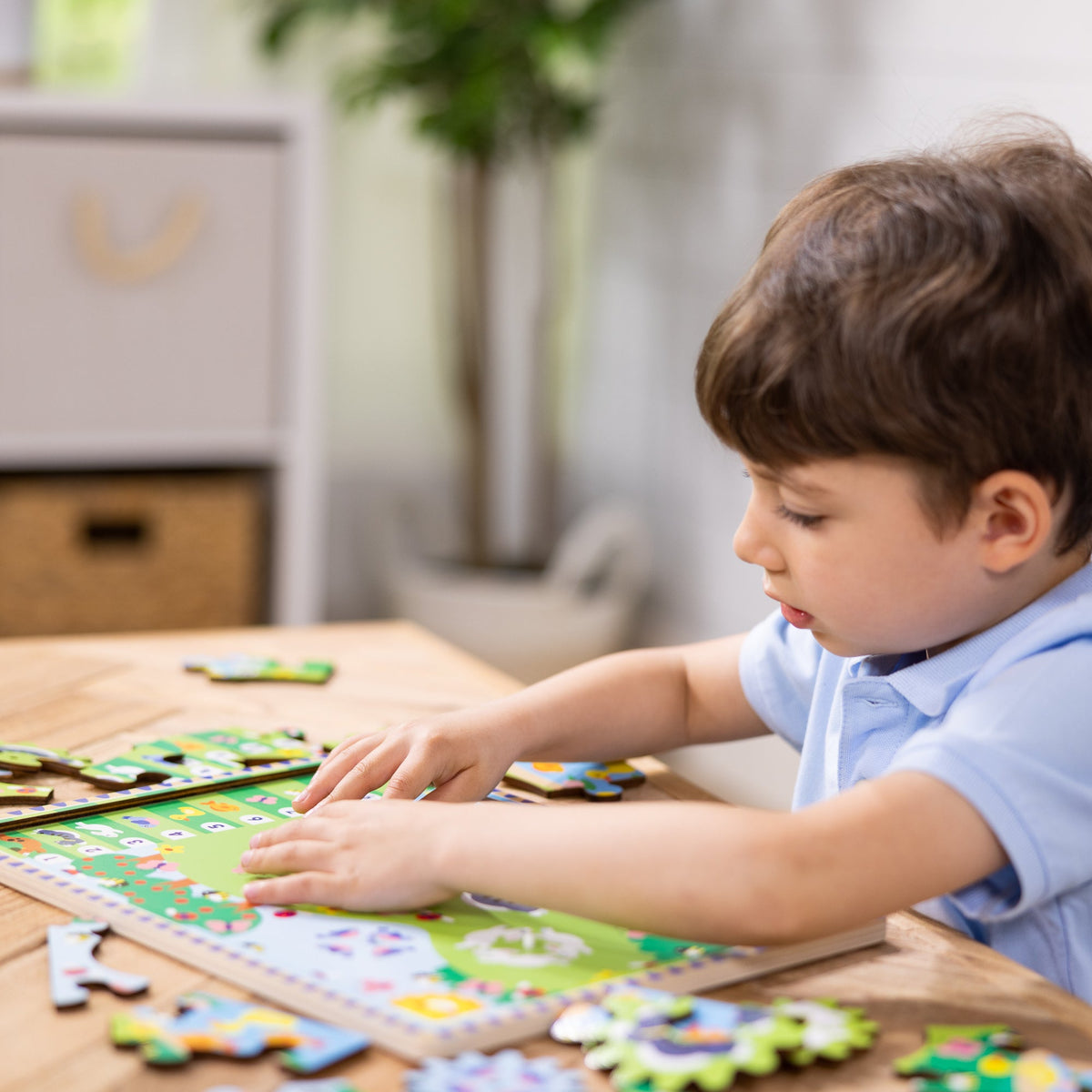 Animal Chase I-Spy Wooden Gear Puzzle
