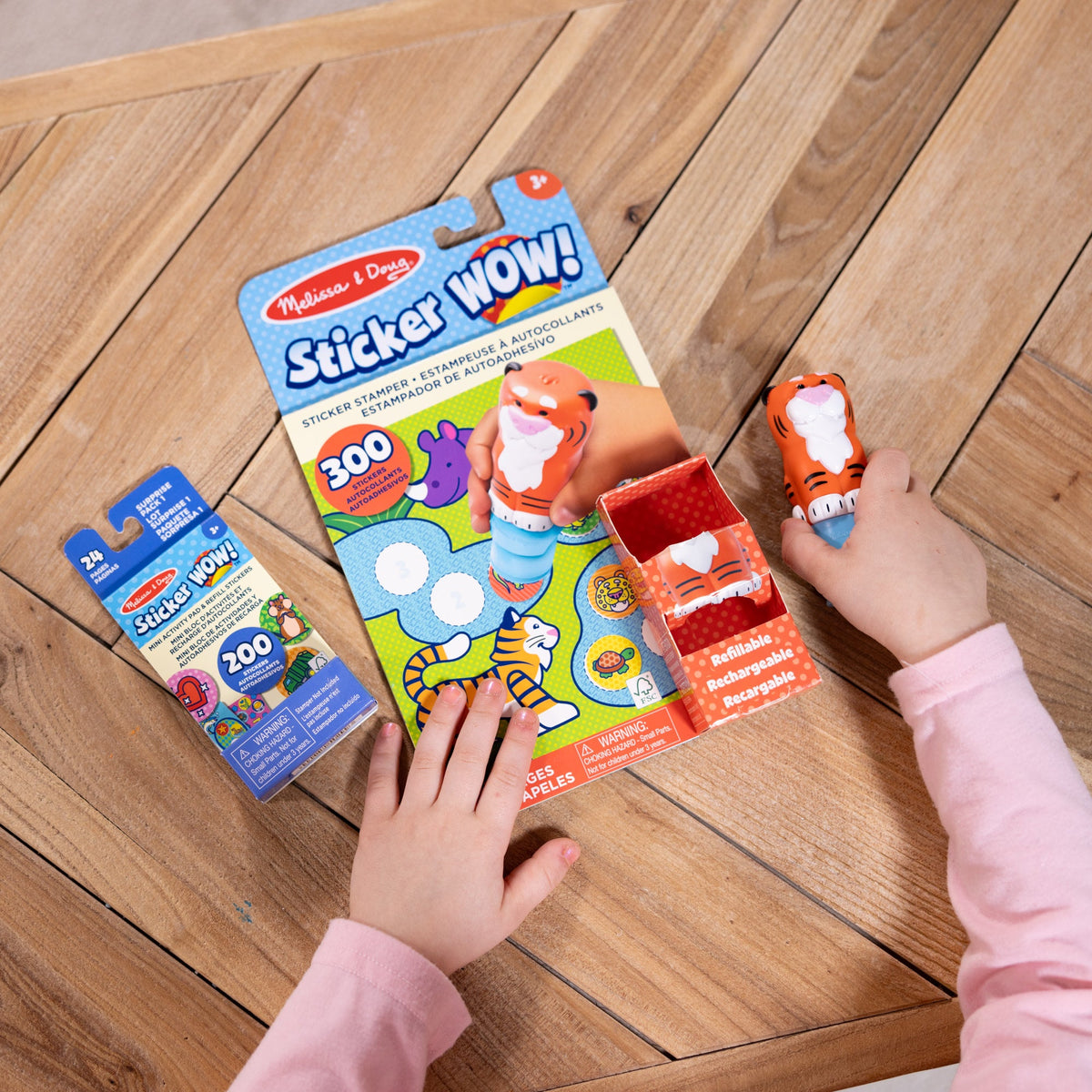 Sticker WOW!™ Tiger Bundle: Activity Pad & Sticker Stamper + Mini Activity Pad and 200 Refill Stickers