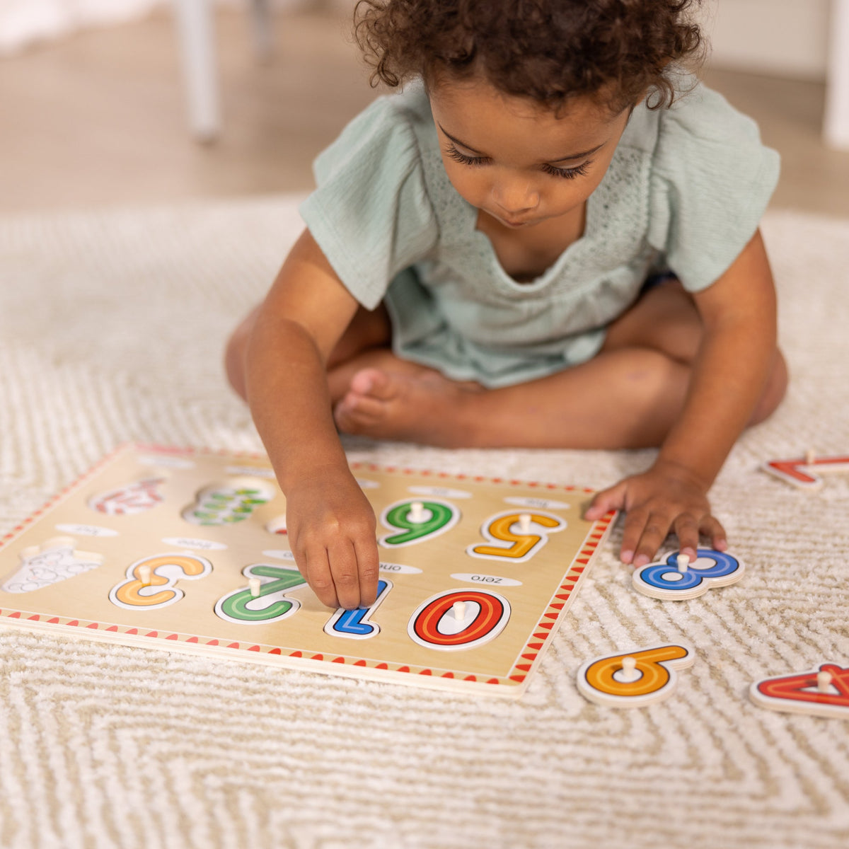 Lift & See Numbers Peg Puzzle - 10 Pieces