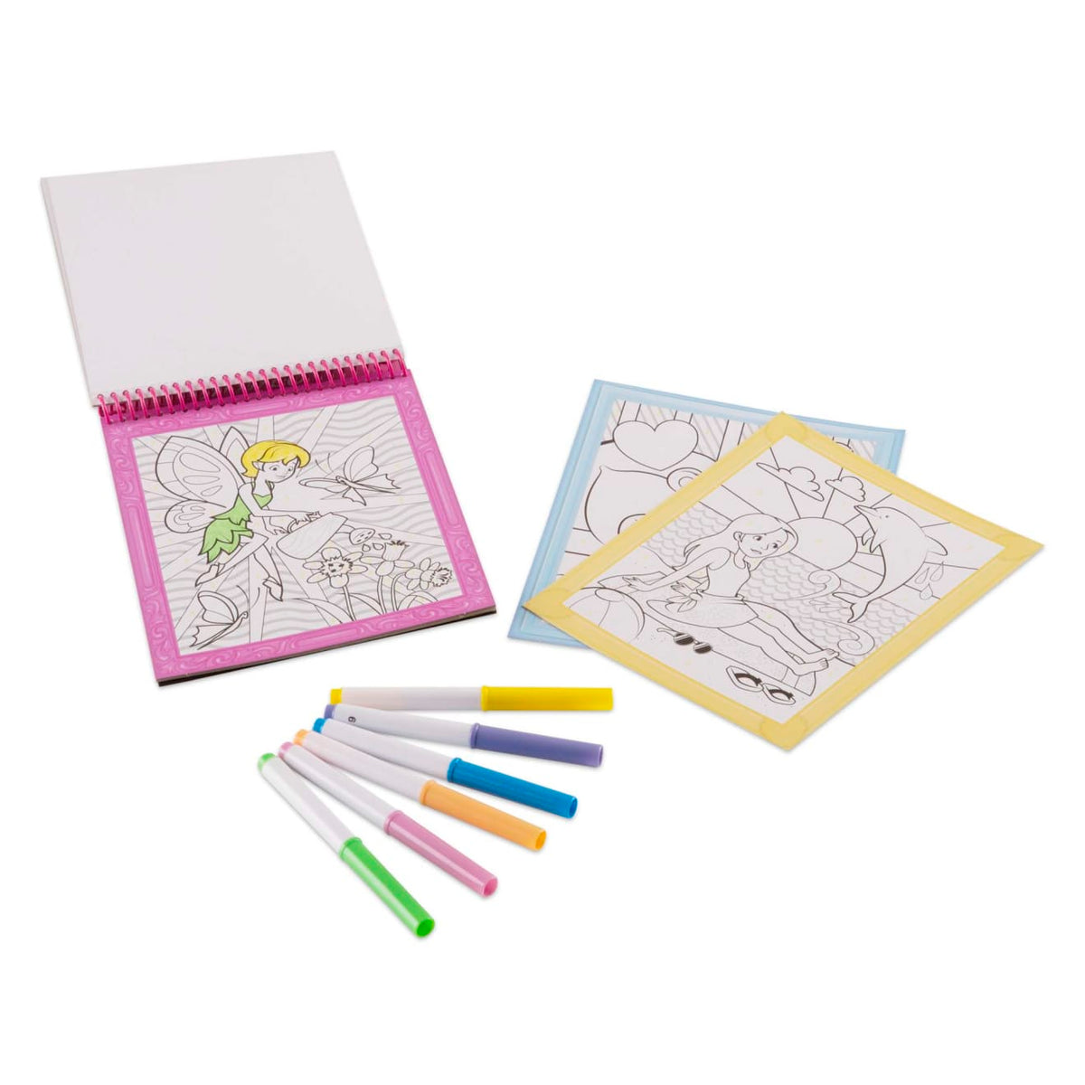 On the Go Color by Numbers Kids' Design Boards With 6 Markers - Unicorns, Ballet, Kittens, and More