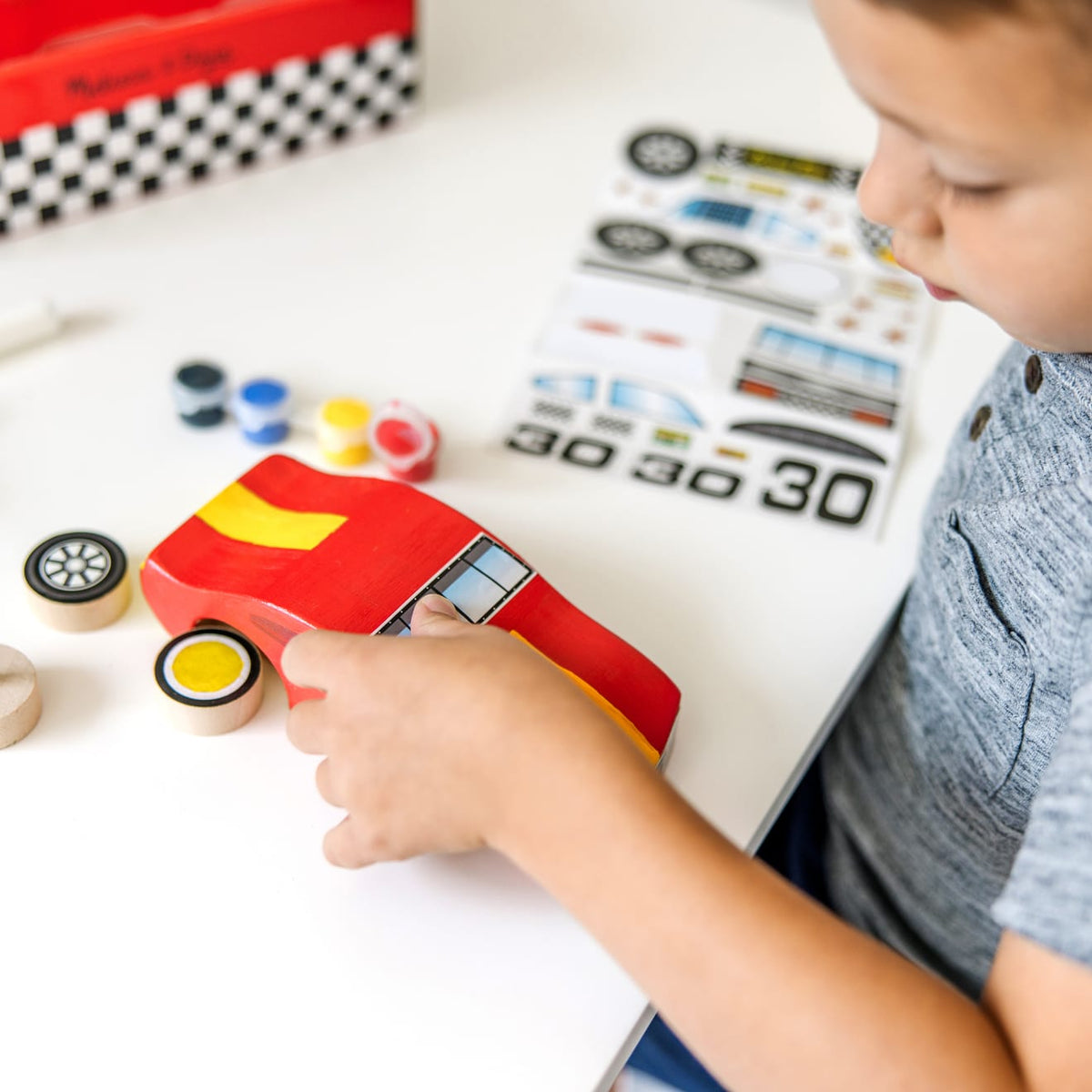 Decorate-Your-Own Wooden Race Car