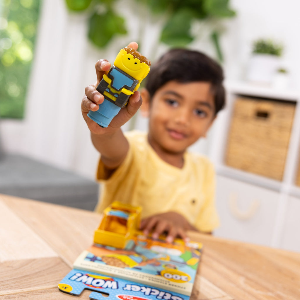 Sticker WOW!™ Bulldozer Bundle: Activity Pad & Sticker Stamper + Mini Activity Pad and 200 Refill Stickers