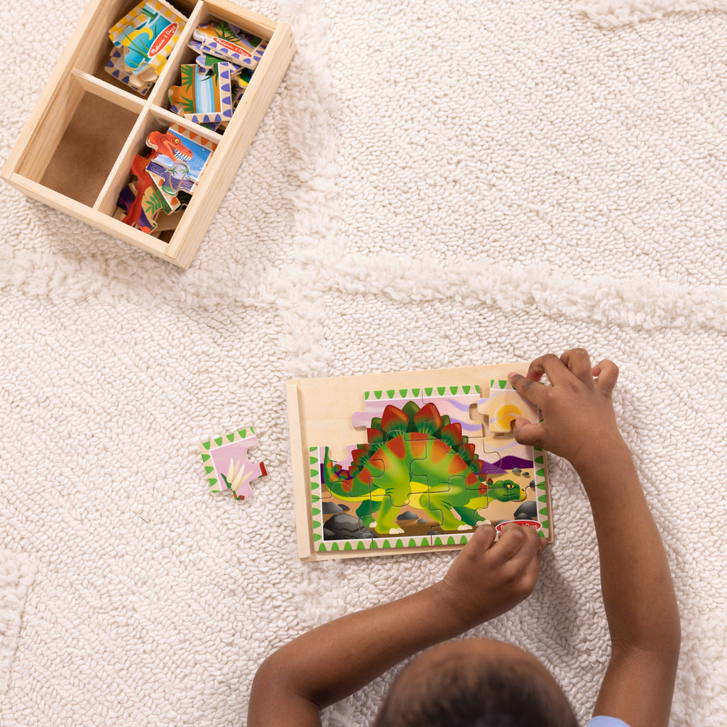 Wooden Jigsaw Puzzles in a Box - Dinosaurs