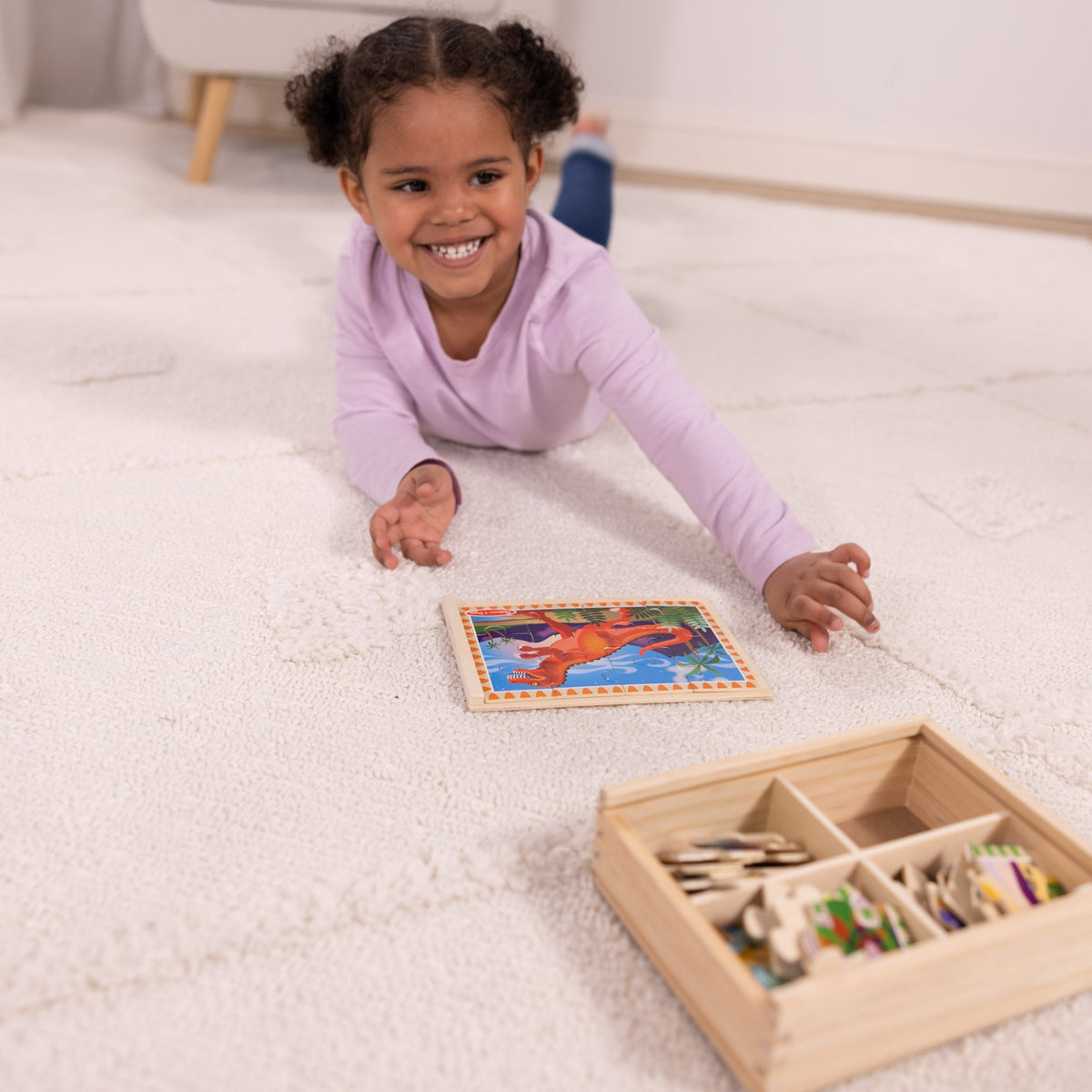 Wooden Jigsaw Puzzles in a Box - Dinosaurs