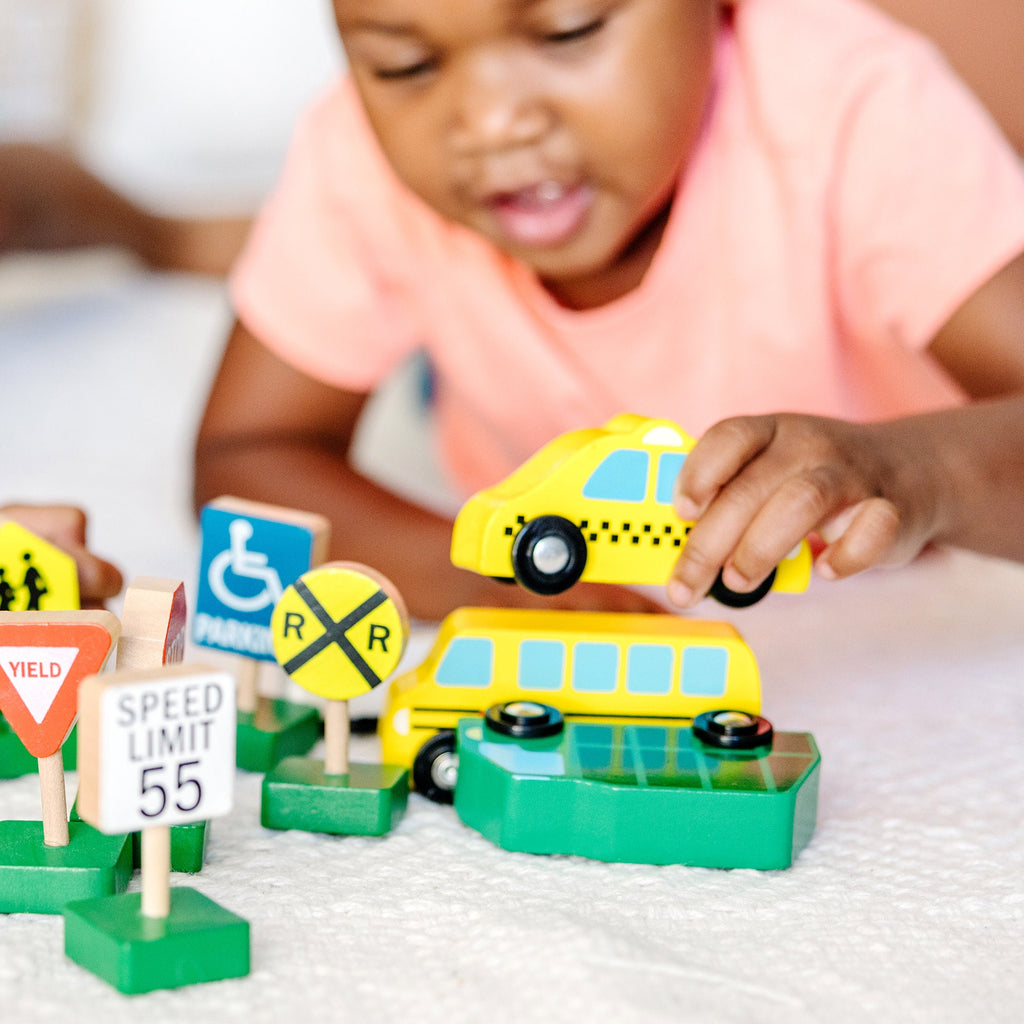 Wooden Vehicles and Traffic Signs