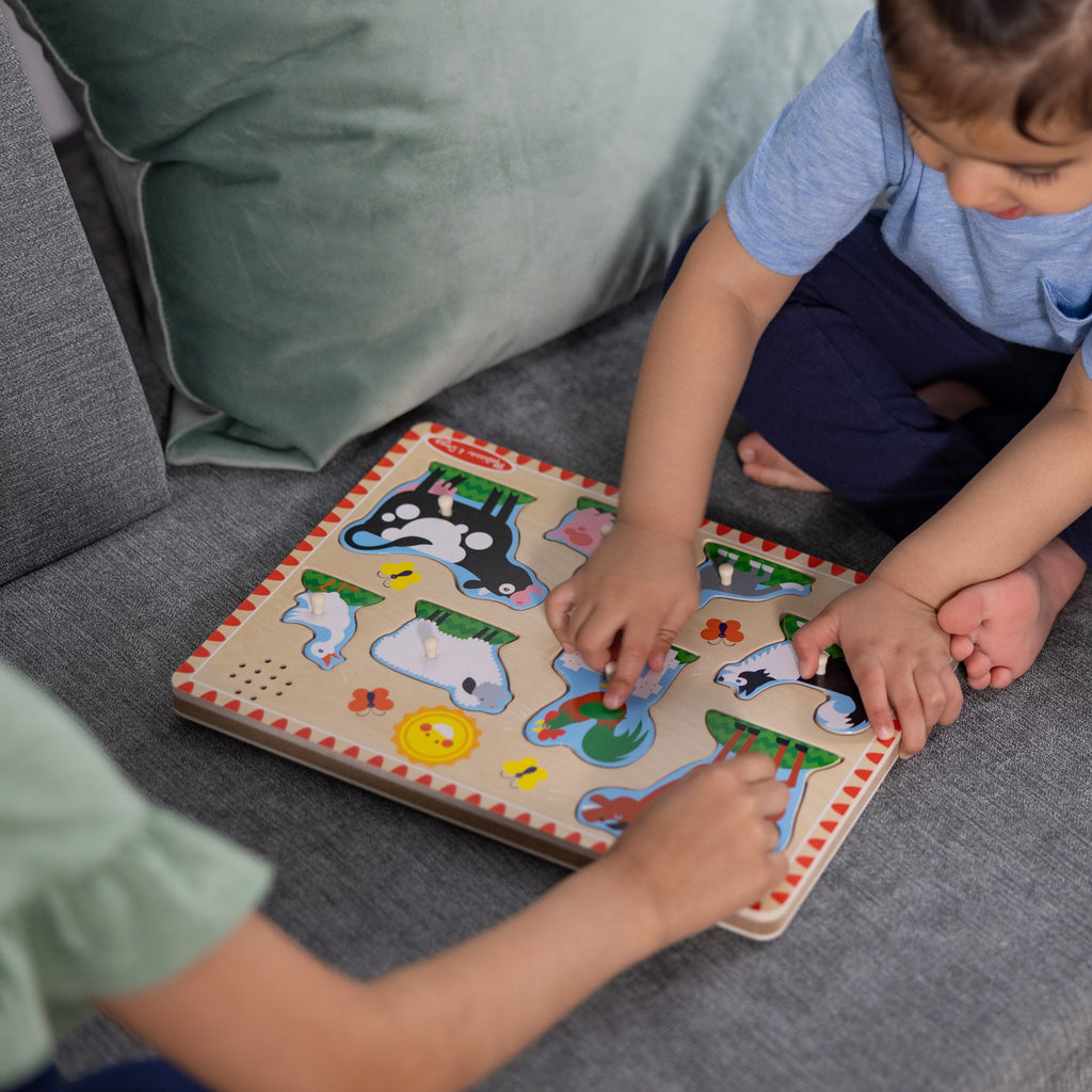 Wooden Sound Puzzle 2-Pack – Farm Animals, Vehicles