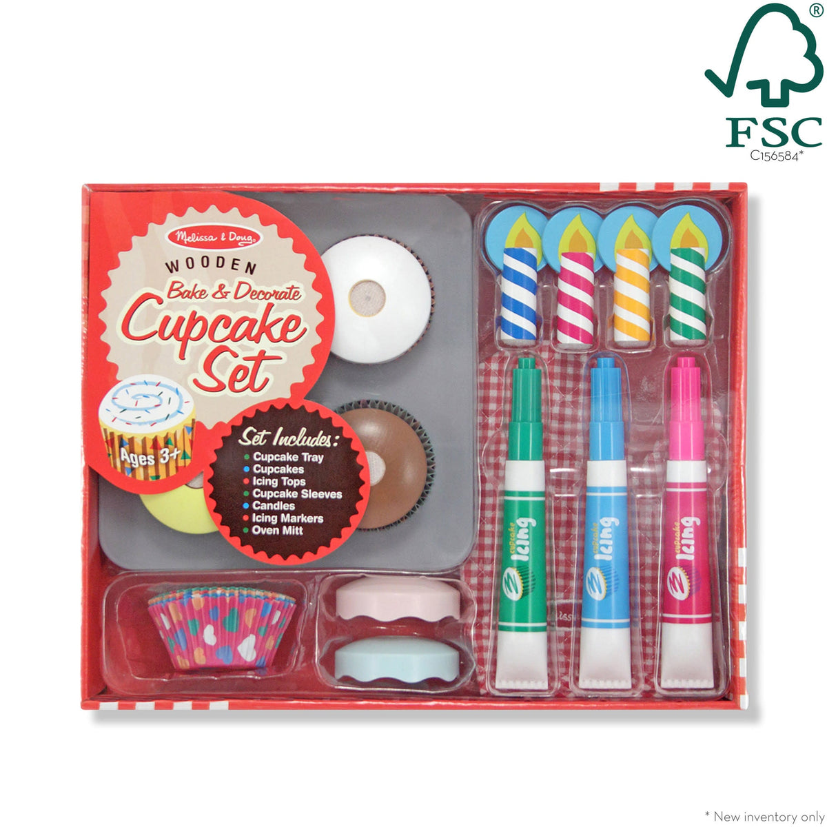 Bake & Decorate Wooden Cupcake Play Set