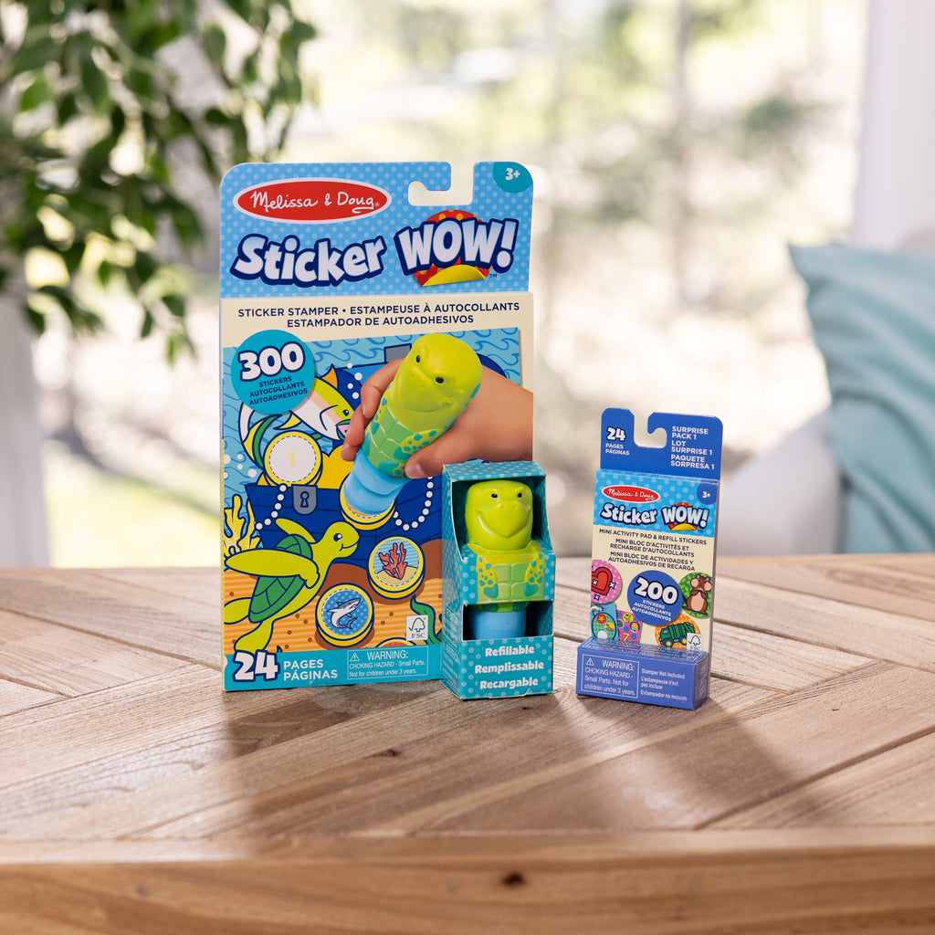 Sticker WOW!™ Sea Turtle Bundle: Activity Pad & Sticker Stamper + Mini Activity Pad and 200 Refill Stickers